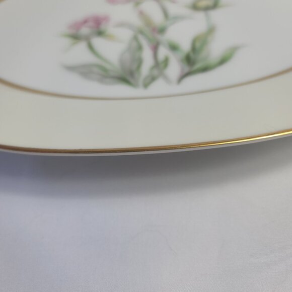 Mikado Harmony Oval Serving Platter Cream Rim Pink Floral Center - Picture 15 of 16